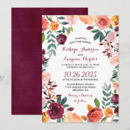 Marsala  Rosa Utandning med botaniskt nederbörd Br Inbjudningar