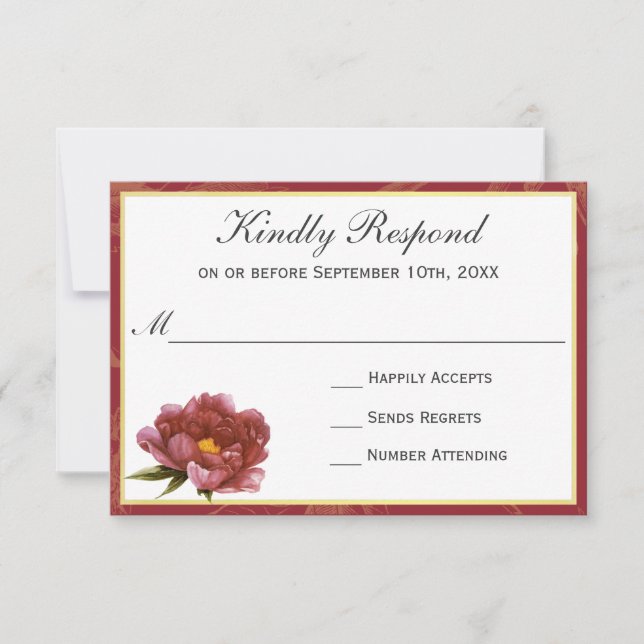 Marsala Splendor Watercolor Blommigt OSA Kort (Framsida)