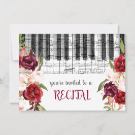 Marsala vattenfärblommor, musik inbjudningar
