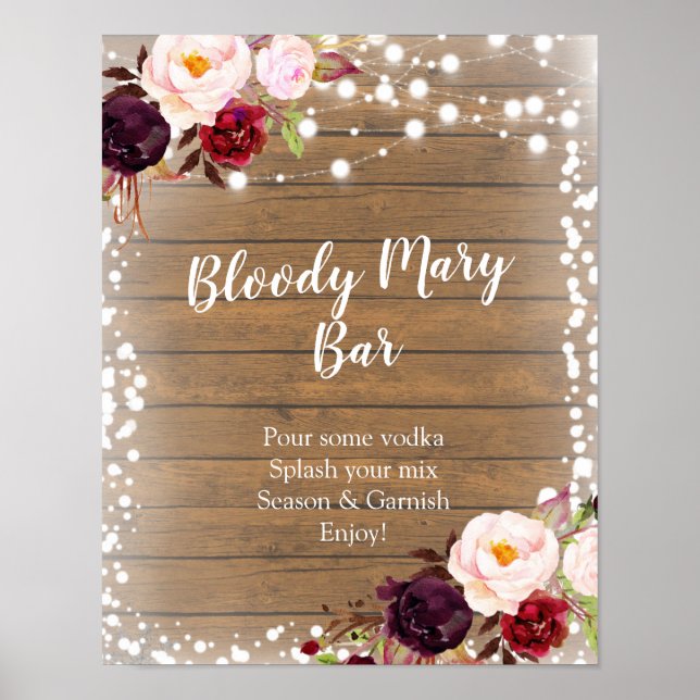 Marsala Winter Bloody Mary Pub Signage Poster (Framsidan)
