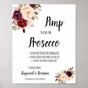 MarsalaFlower Pimp your Prosecco Bröllopsduschskyl Poster