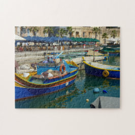 Marsaxlokk målade fartyg pussel