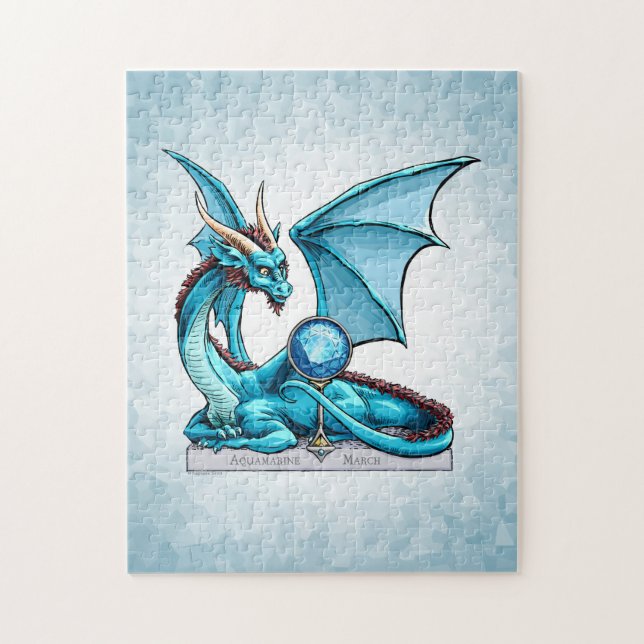MarsBirthstone drake: Aquamarine Pussel (Vertikal)