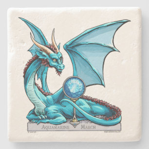 MarsBirthstone drake: Aquamarine Stenunderlägg
