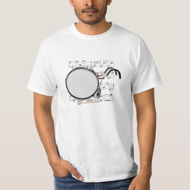 Marschbastrumma för skjorta (tända) (plockafärg) tee shirt (Framsida)