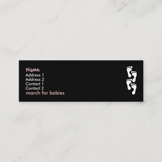 marschen för bebis profilerar den mini visitkort (Framsida)