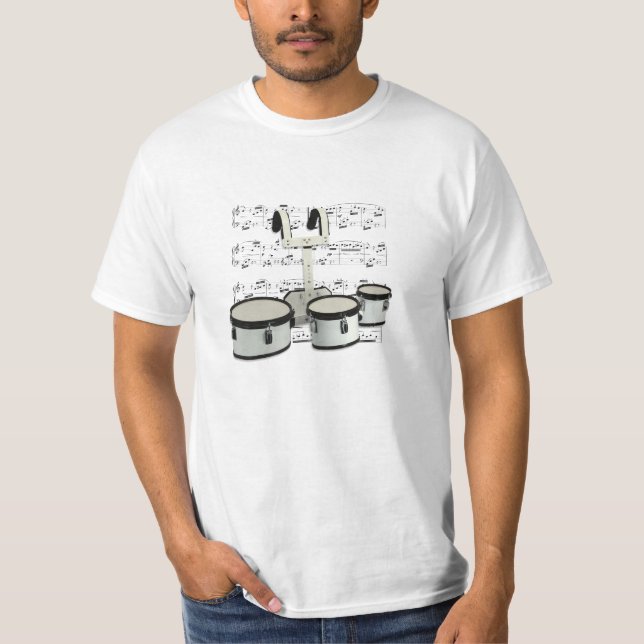 Marschen för skjorta (tända), trummar (plockafärg) tee (Framsida)