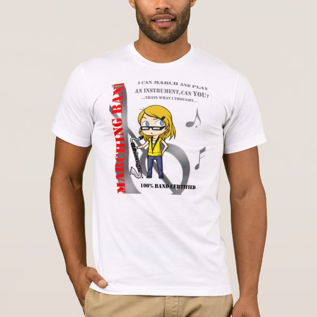 Marschera klarinetten för musikbandskjortabas t shirt (Framsida)