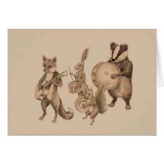 Marschera musikband av djur OBS kort