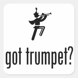 Marschera musikbandet - trumpetspelare fyrkantigt klistermärke