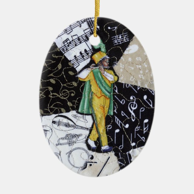 Marschera musikbandmusikprydnaden julgransprydnad keramik (Framsidan)