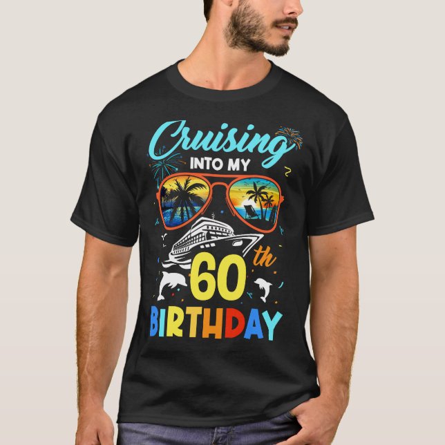 Marschera till min 60:e Födelsedagsfest Cruise 60  T Shirt (Framsida)