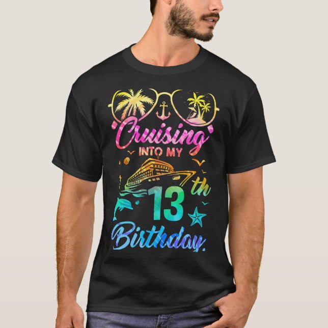 Marschera till min trettonde Födelsedagsfest 13 år T Shirt (Framsida)