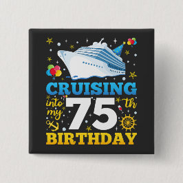 Marschera till mitt 75-Födelsedagsfesters kvadrat Knapp