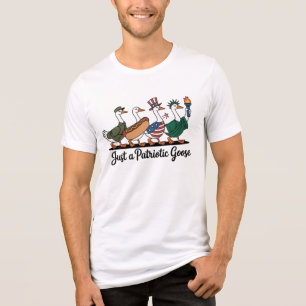 Marscherande Patriotiska Gäss T-Shirt Rolig 4:e Ju