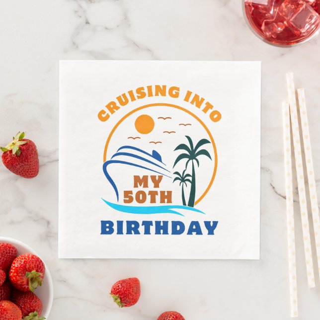 Marscherande till min 50:e födelsedagsbåt pappersservett (Insitu)