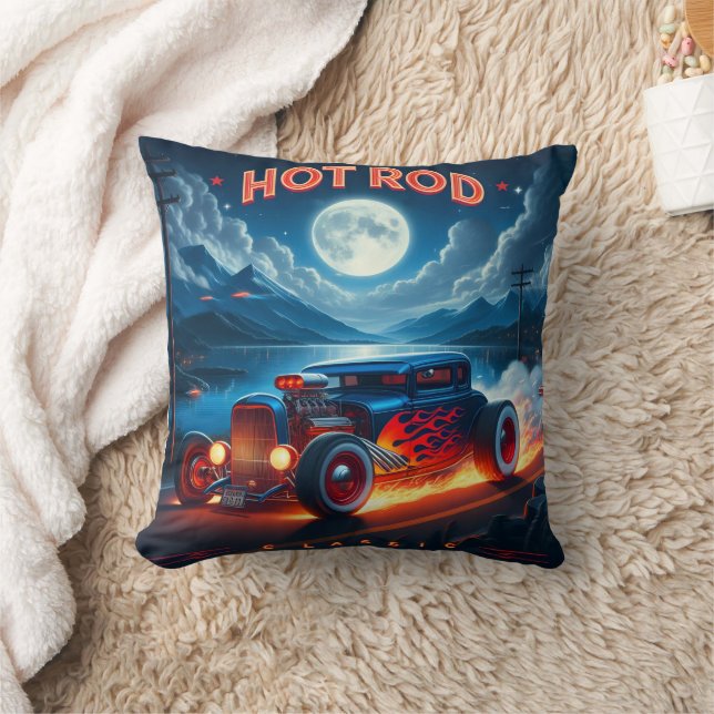 Marschning under månljuset i en klassisk hot rod kudde (Filt)