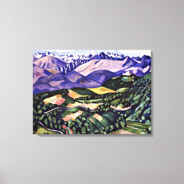 Marsden Hartley - Lila Mountains, Venedig Canvastryck (Framsida)