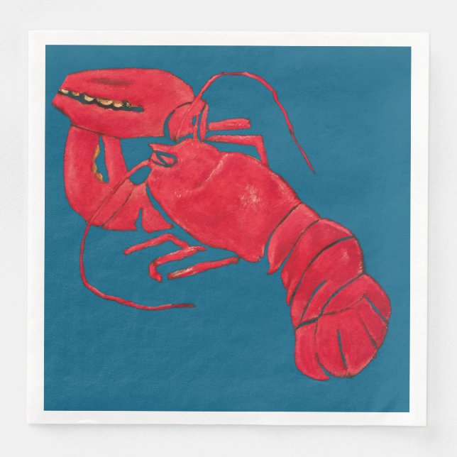Marsden Hartleys lobster på Blue Background Pappersservett (Framsida)