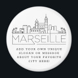Marseille | Anpassningsbar City Message eller Slog Magnet<br><div class="desc">En unik magnet-tjänst som representerar den vackra staden Marseille,  Frankrike. Den här nyckelkedjan har en stiliserad illustration av stadens unika skylt med namn under. Under staden är namn en plats för din unika slogan eller påstående om din favoritstad.</div>