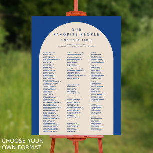 Marseille Bleu 150 Sittdiagram för gäster Bröllop Poster
