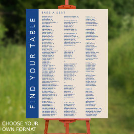 Marseille Bleu 210 Sittdiagram för gäster Bröllop Poster