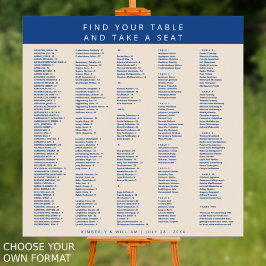 Marseille Bleu 300 Sittdiagram för gäster Bröllop Poster