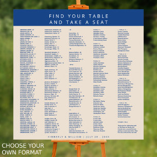 Marseille Bleu 300 Sittdiagram för gäster Bröllop Poster