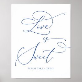Marseille Bleu Kärlek är Sweet Dessert Pub Poster