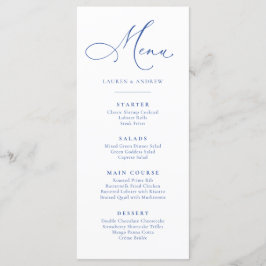 Marseille Bleu & White Minimalist Simple Flat Menu Meny