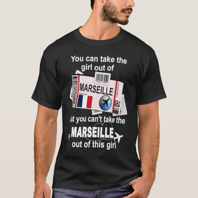 Marseille Boarding Pass Marseille Girl Marseille T Shirt (Framsida)