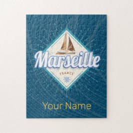 Marseille city Frankrike retro frakt vintage Pussel