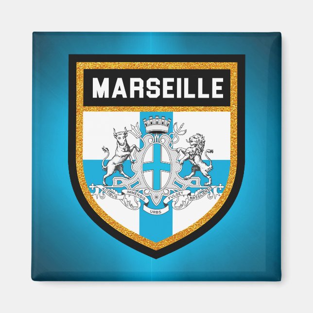 Marseille Flagga Magnet (Framsidan)
