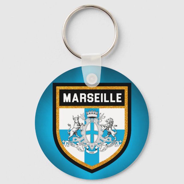 Marseille Flagga Nyckelring (Framsida)