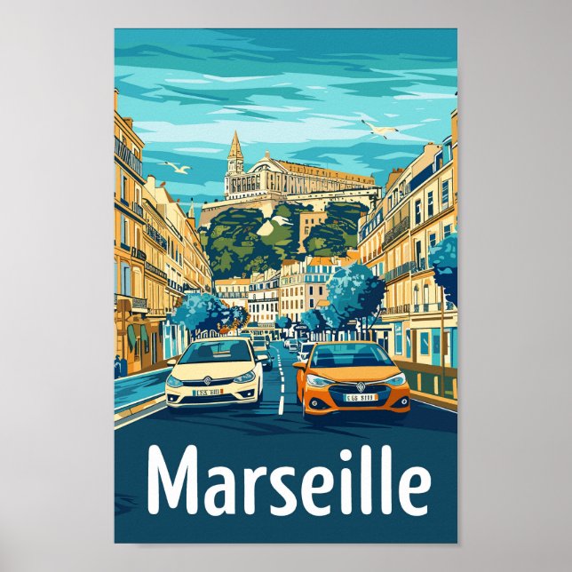 Marseille Frankrike Berömd Travel Ställe Poster (Framsidan)