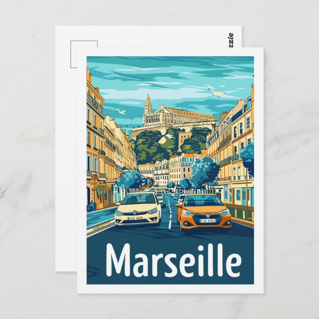 Marseille Frankrike Berömd Travel Ställe Vykort (Fram/baksida)