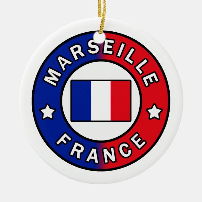 Marseille Frankrike Julgransprydnad Keramik (Framsidan)