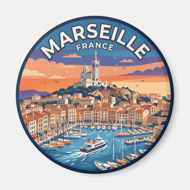 Marseille Frankrike Magnet (Framsidan)