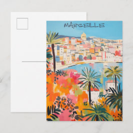 Marseille Frankrike Resa Stad Konst Estetisk Vykort
