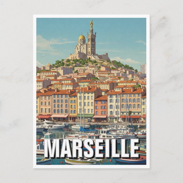 Marseille Frankrike Resa Vykort (Framsida)