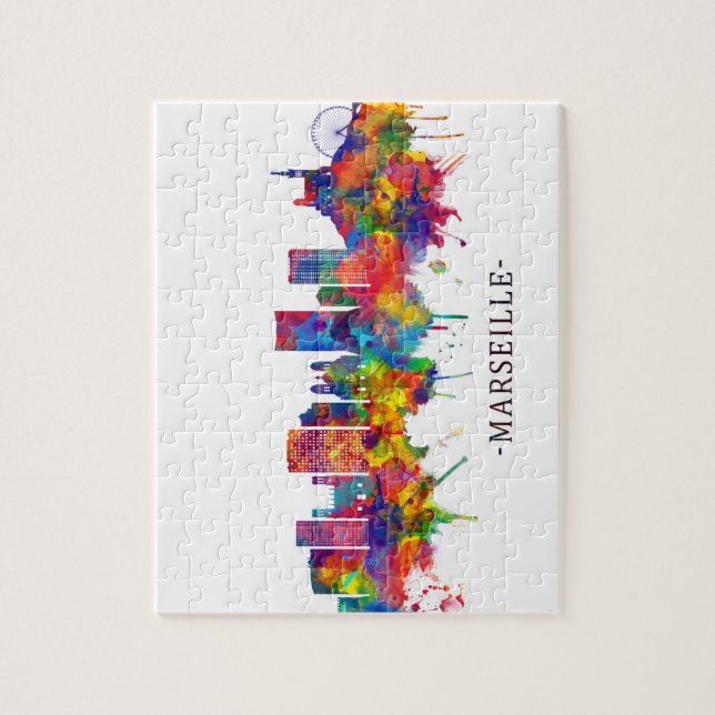 Marseille Frankrike Skyline Pussel (Vertikal)