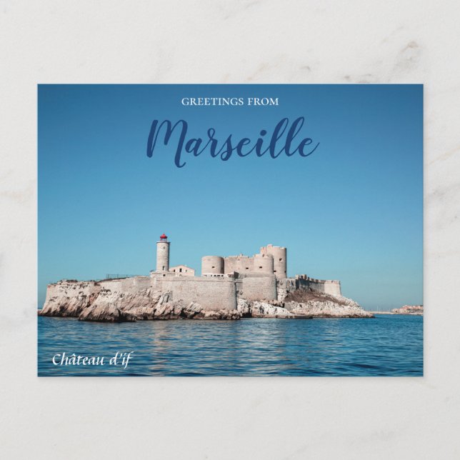 Marseille Frankrike Slott Resa vykort (Framsida)