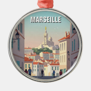 Marseille Frankrike Travel Julgransprydnad Metall