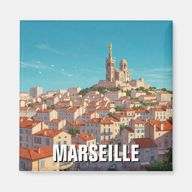 Marseille Frankrike Travel Magnet (Framsidan)