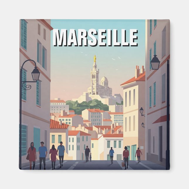 Marseille Frankrike Travel Magnet (Framsidan)