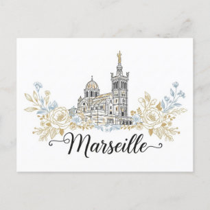 Marseille Frankrike Travel Vykort