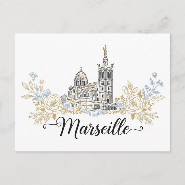 Marseille Frankrike Travel Vykort (Framsida)