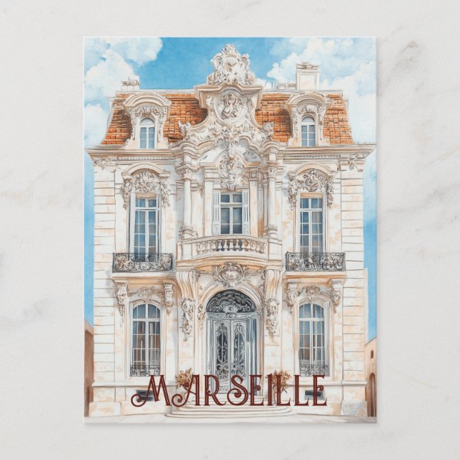 Marseille Frankrike Travel Vykort (Framsida)