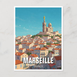 Marseille Frankrike Travel Vykort