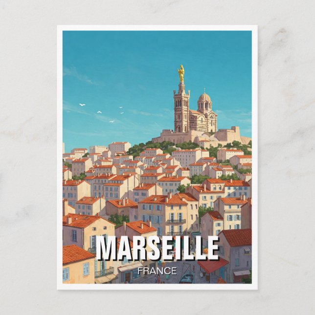 Marseille Frankrike Travel Vykort (Framsida)